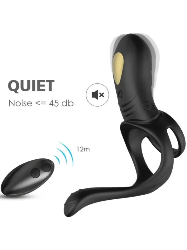 Armony - Joy Jumper Anello Vibratore Per Coppia E Plug Anale Telecomando Nero - ARMONY FOR HIM - Anelli Fallici | erosidea.com