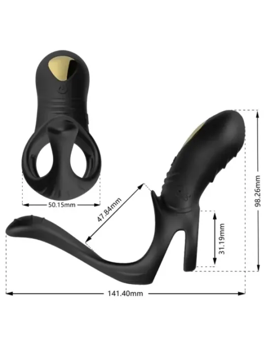 Armony - Joy Jumper Anello Vibratore Per Coppia E Plug Anale Telecomando Nero - ARMONY FOR HIM - Anelli Fallici | erosidea.com