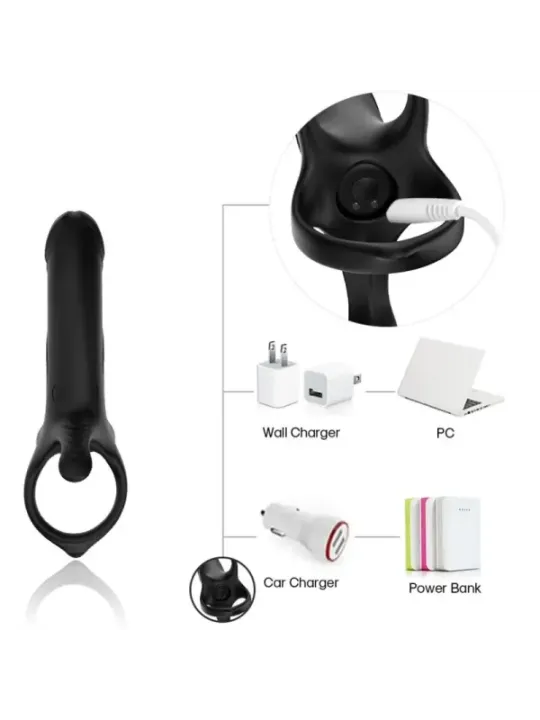 Armony - Dildo Con Anello E Vibratore Nero - ARMONY FOR HIM - Anelli Fallici | erosidea.com