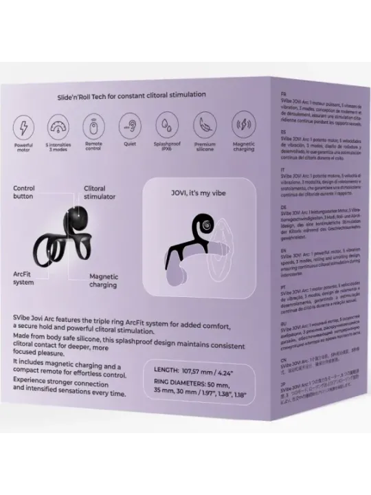 Snail Vibe - Jovi Arc Couple Ring Telecomando Nero - SNAIL VIBE - Anelli Fallici | erosidea.com