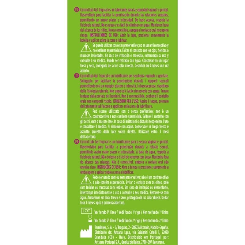 Lub Tropical Lubrificante Gel 75 Ml - CONTROL LUBES - Aromatizzati e Commestibili | erosidea.com