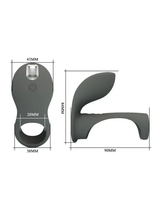 Pretty Love - Anello Vibrante Ricaricabile Con Doppio Stimolatore - FOR HIM - Anelli Fallici | erosidea.com