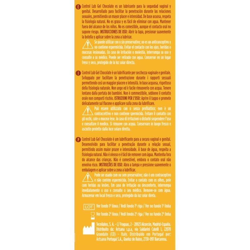 Lub Gel Lubrificante Al Cioccolato 75 Ml - CONTROL LUBES - Aromatizzati e Commestibili | erosidea.com