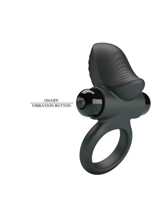 Pretty Love - Adrien Anello Vibrante Per Pene 10 Funzioni Nero - FOR HIM - Anelli Fallici | erosidea.com