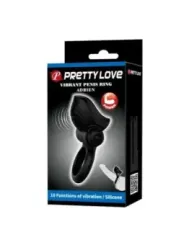 Pretty Love - Adrien Anello Vibrante Per Pene 10 Funzioni Nero - FOR HIM - Anelli Fallici | erosidea.com