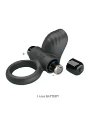 Pretty Love - Adrien Anello Vibrante Per Pene 10 Funzioni Nero - FOR HIM - Anelli Fallici | erosidea.com