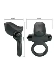 Pretty Love - Adrien Anello Vibrante Per Pene 10 Funzioni Nero - FOR HIM - Anelli Fallici | erosidea.com