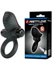 Pretty Love - Adrien Anello Vibrante Per Pene 10 Funzioni Nero - FOR HIM - Anelli Fallici | erosidea.com