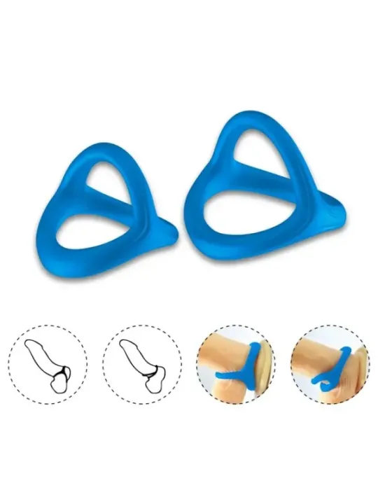 Armony - Anello Tresor Doppio In Silicone Blu - ARMONY FOR HIM - Anelli Fallici | erosidea.com