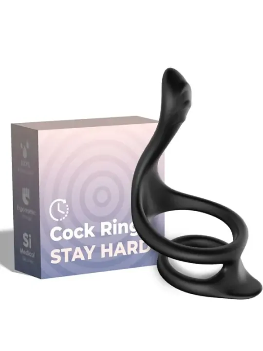 Armony - Anello Anale Doppio Coda Nero - ARMONY FOR HIM - Anelli Fallici | erosidea.com