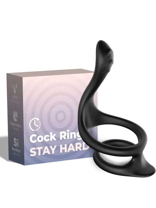 Armony - Anello Anale Doppio Coda Nero - ARMONY FOR HIM - Anelli Fallici | erosidea.com