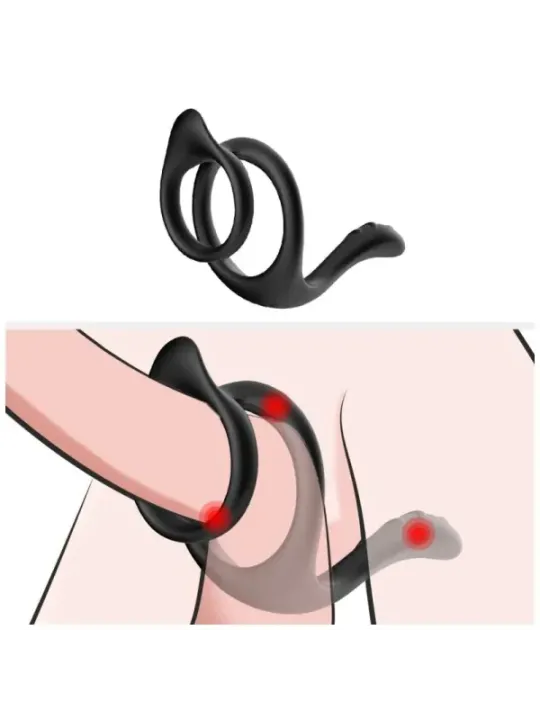Armony - Anello Anale Doppio Coda Nero - ARMONY FOR HIM - Anelli Fallici | erosidea.com