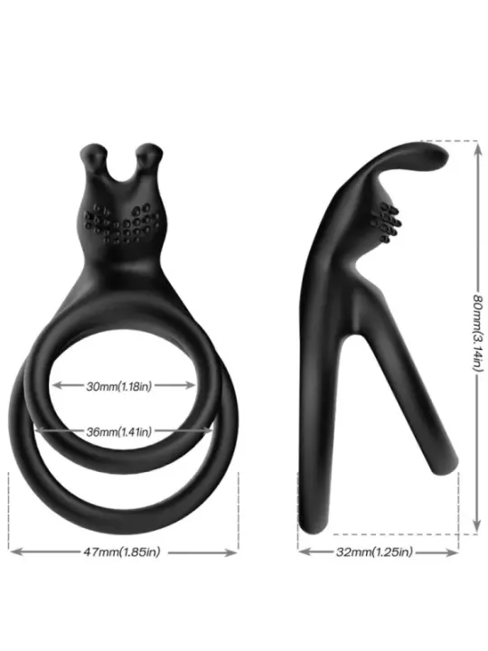 Armony - Anello Tensy Double Coniglio Nero - ARMONY FOR HIM - Anelli Fallici | erosidea.com