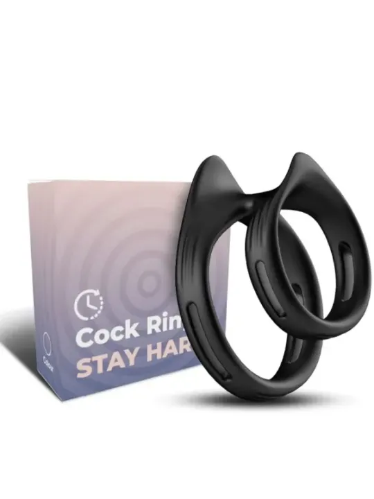 Armony - Anello Doppio Elastico Dualring Nero - ARMONY FOR HIM - Anelli Fallici | erosidea.com