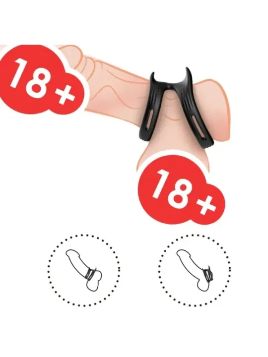 Armony - Anello Doppio Elastico Dualring Nero - ARMONY FOR HIM - Anelli Fallici | erosidea.com