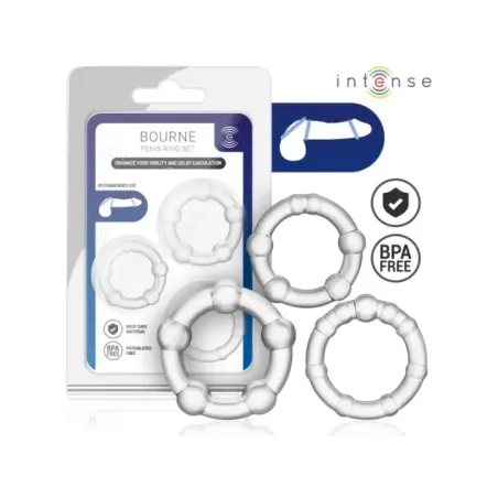 Intense - Set Di 3 Anelli Per Pene Bourne - INTENSE FOR HIM - Anelli Fallici | erosidea.com