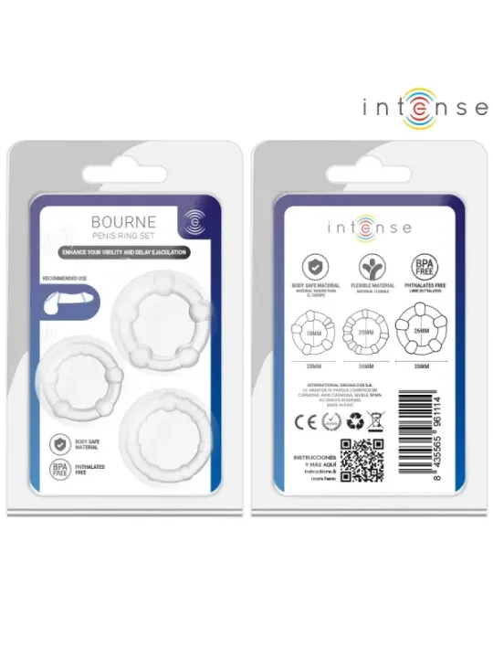 Intense - Set Di 3 Anelli Per Pene Bourne - INTENSE FOR HIM - Anelli Fallici | erosidea.com