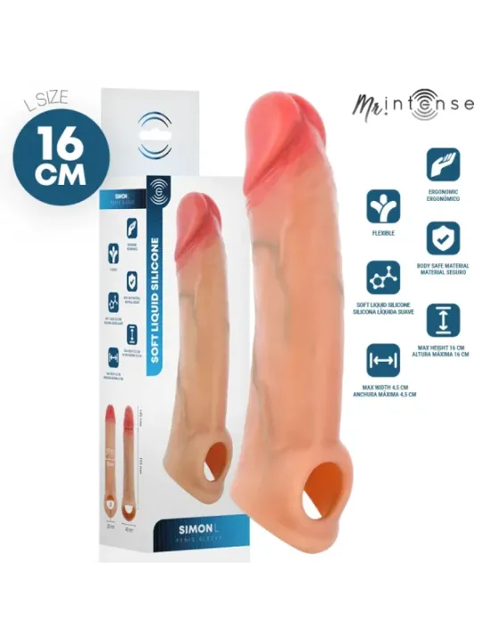 Mr Intense - Simon L Copri Dildo In Silicone 16 cm x 4.5 cm - MR. INTENSE PENIS ACCESSORIES - Guaine e Prolunghe | erosidea.com
