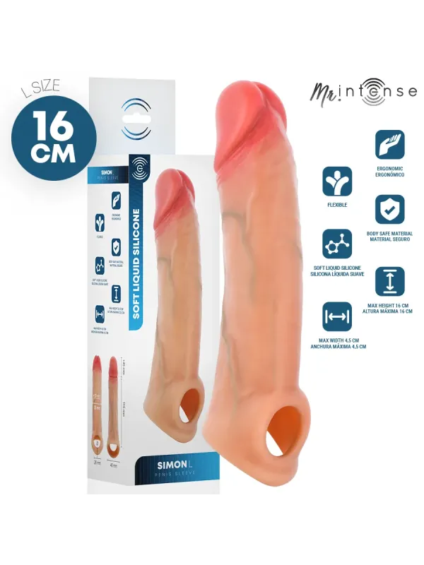 Mr Intense - Simon L Copri Dildo In Silicone 16 cm x 4.5 cm - MR. INTENSE PENIS ACCESSORIES - Guaine e Prolunghe | erosidea.com