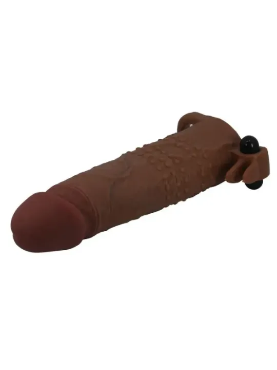 Pretty Love - Manicotto Vibrante Per Pene Quillon 20 Cm 4 Cm Marrone - FOR HIM - Guaine e Prolunghe | erosidea.com