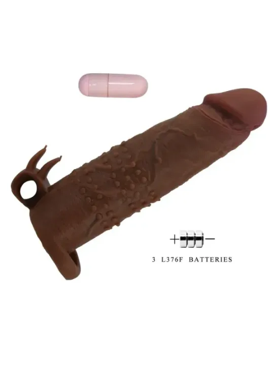 Pretty Love - Manicotto Vibrante Per Pene Quillon 20 Cm 4 Cm Marrone - FOR HIM - Guaine e Prolunghe | erosidea.com