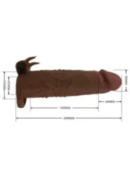 Pretty Love - Manicotto Vibrante Per Pene Quillon 20 Cm 4 Cm Marrone - FOR HIM - Guaine e Prolunghe | erosidea.com