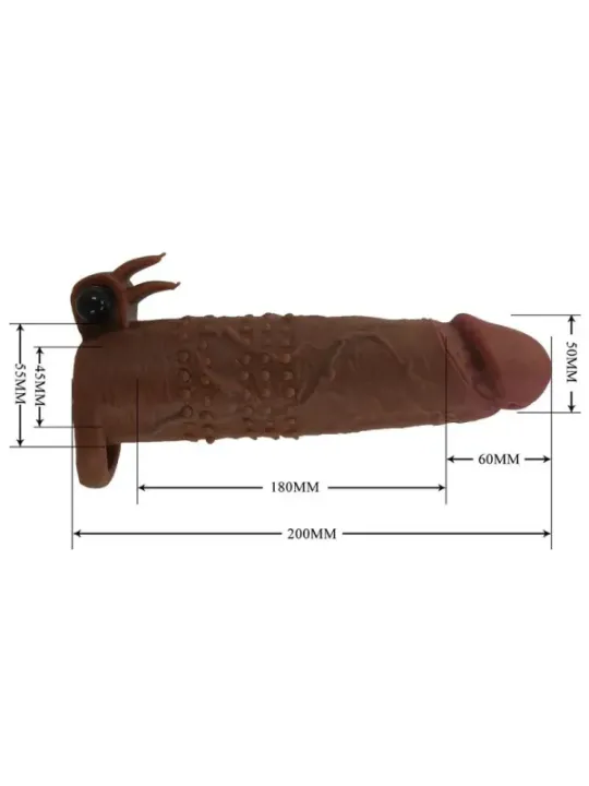 Pretty Love - Manicotto Vibrante Per Pene Quillon 20 Cm 4 Cm Marrone - FOR HIM - Guaine e Prolunghe | erosidea.com