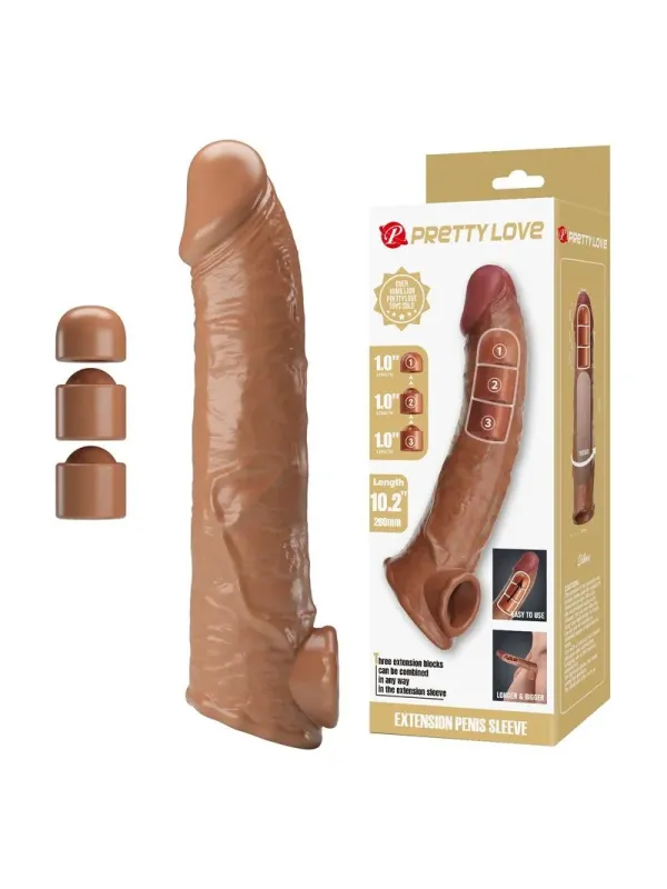 Pretty Love - Manicotto Regolabile Per Allungamento Del Pene 26 Cm 4 Cm Naturale - FOR HIM - Guaine e Prolunghe | erosidea.com