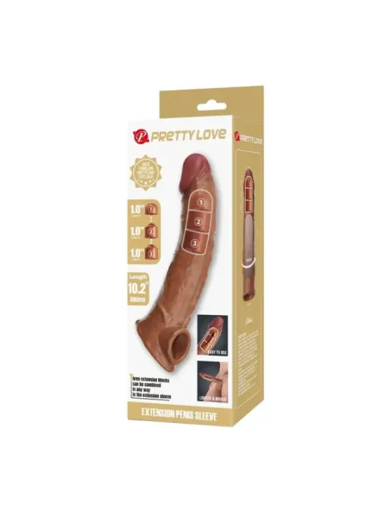 Pretty Love - Manicotto Regolabile Per Allungamento Del Pene 26 Cm 4 Cm Naturale - FOR HIM - Guaine e Prolunghe | erosidea.com