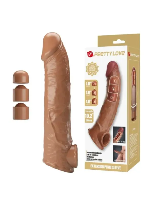 Pretty Love - Manicotto Regolabile Per Allungamento Del Pene 26 Cm 4 Cm Marrone - FOR HIM - Guaine e Prolunghe | erosidea.com