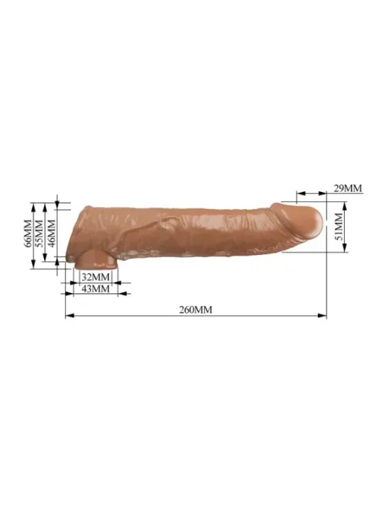 Pretty Love - Manicotto Regolabile Per Allungamento Del Pene 26 Cm 4 Cm Marrone - FOR HIM - Guaine e Prolunghe | erosidea.com
