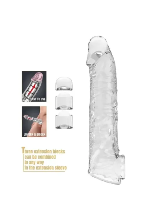Pretty Love - Manicotto Regolabile Per L'estensione Del Pene 26 Cm 4 Cm Trasparente - FOR HIM - Guaine e Prolunghe | erosidea.com