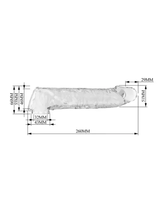Pretty Love - Manicotto Regolabile Per L'estensione Del Pene 26 Cm 4 Cm Trasparente - FOR HIM - Guaine e Prolunghe | erosidea.com