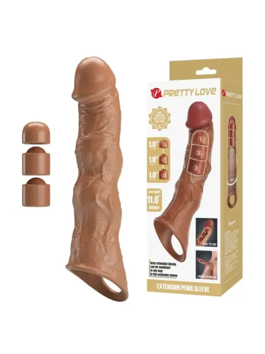 Pretty Love - Manicotto Regolabile Per Allungamento Del Pene 28 Cm 45 Cm Marrone - FOR HIM - Guaine e Prolunghe | erosidea.com