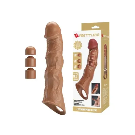 Pretty Love - Manicotto Regolabile Per Allungamento Del Pene 28 Cm 45 Cm Marrone - FOR HIM - Guaine e Prolunghe | erosidea.com