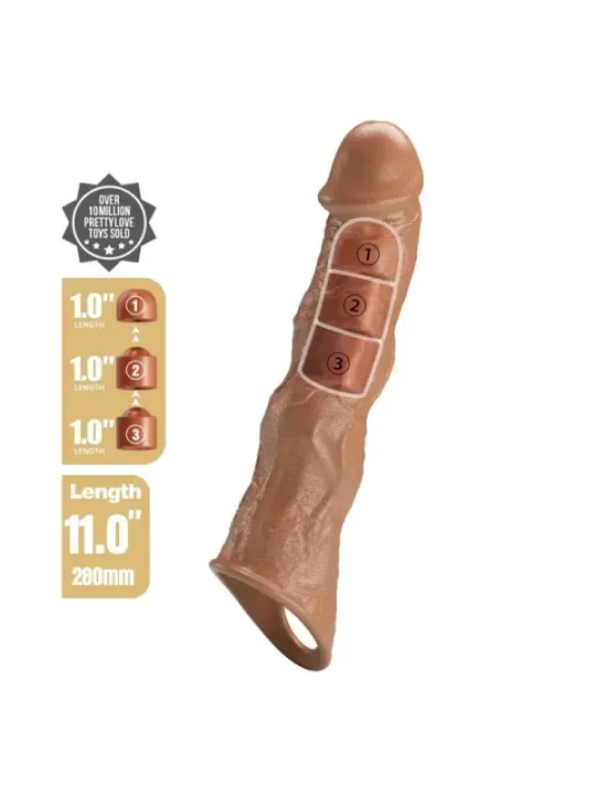 Pretty Love - Manicotto Regolabile Per Allungamento Del Pene 28 Cm 45 Cm Marrone - FOR HIM - Guaine e Prolunghe | erosidea.com