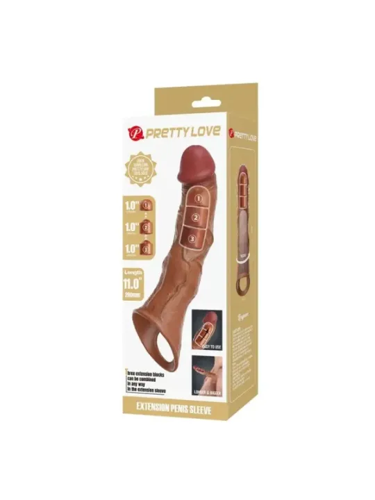 Pretty Love - Manicotto Regolabile Per Allungamento Del Pene 28 Cm 45 Cm Marrone - FOR HIM - Guaine e Prolunghe | erosidea.com