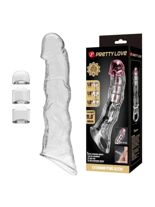 Pretty Love - Manicotto Regolabile Per L'estensione Del Pene 28 Cm 45 Cm Trasparente - FOR HIM - Guaine e Prolunghe | erosidea.com