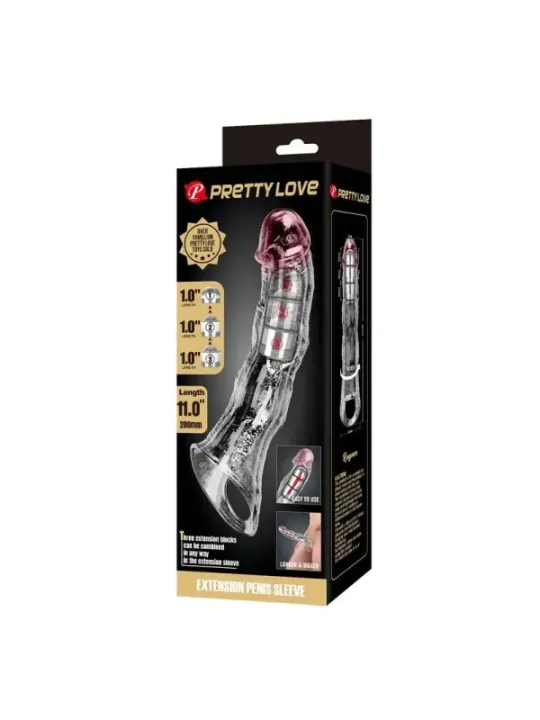 Pretty Love - Manicotto Regolabile Per L'estensione Del Pene 28 Cm 45 Cm Trasparente - FOR HIM - Guaine e Prolunghe | erosidea.com