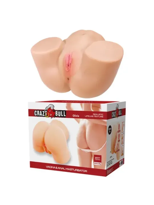 Crazy Bull - Olivia Doppio Masturbatore Vibrante Vaginale E Anale In Carne - CRAZY BULL - Masturbatori | erosidea.com
