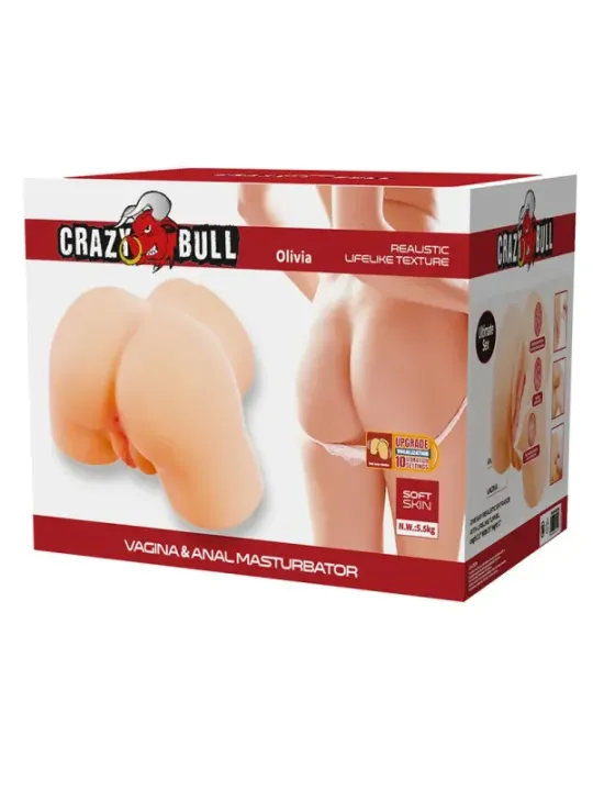 Crazy Bull - Olivia Doppio Masturbatore Vibrante Vaginale E Anale In Carne - CRAZY BULL - Masturbatori | erosidea.com