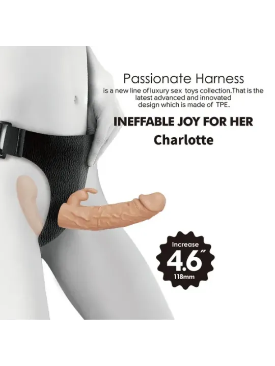 Baile - Charlotte Hollow Doppia Penetrazione Strap-On Flesh - BAILE HARNESS COLLECTION - Strap-on e Imbracature | erosidea.com