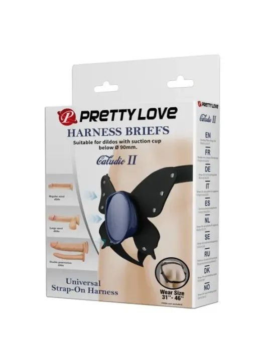 Pretty Love - Slip Universali Con Imbracatura Strap-On Neri E Blu - HARNESS COLLECTION - Strap-on e Imbracature | erosidea.com
