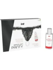Intt Releases - Slip Nero Brasiliano Con Perle E Gel Lubrificante 50 Ml - INTT RELEASES - A Base Acqua | erosidea.com