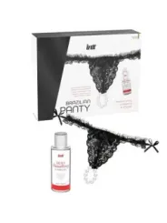 Intt Releases - Slip Nero Brasiliano Con Perle E Gel Lubrificante 50 Ml - INTT RELEASES - A Base Acqua | erosidea.com