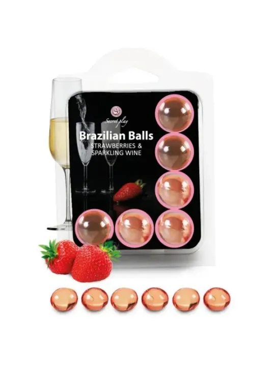 Secretplay - Set 6 Palline Brasiliani Fragole Con Cava - SECRETPLAY COSMETIC - Ovetti Palline Sfere | erosidea.com