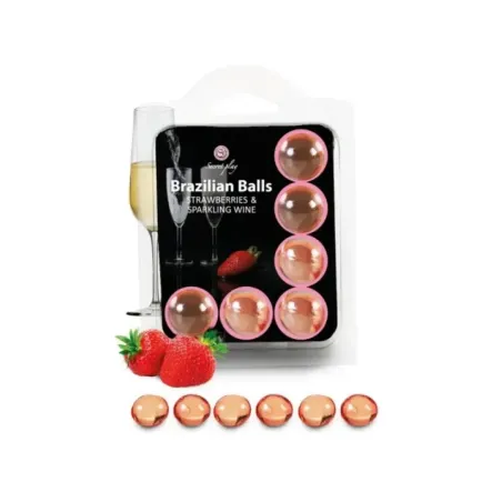 Secretplay - Set 6 Palline Brasiliani Fragole Con Cava - SECRETPLAY COSMETIC - Ovetti Palline Sfere | erosidea.com