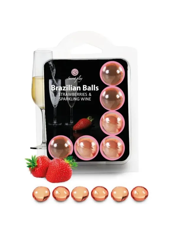 Secretplay - Set 6 Palline Brasiliani Fragole Con Cava - SECRETPLAY COSMETIC - Ovetti Palline Sfere | erosidea.com
