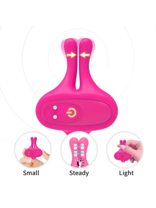 Armony - Morsetti Per Capezzoli Magnetici Vibranti A Forma Di Coniglio Rosa - ARMONY STIMULATORS - Pinzette Capezzoli | erosidea.com