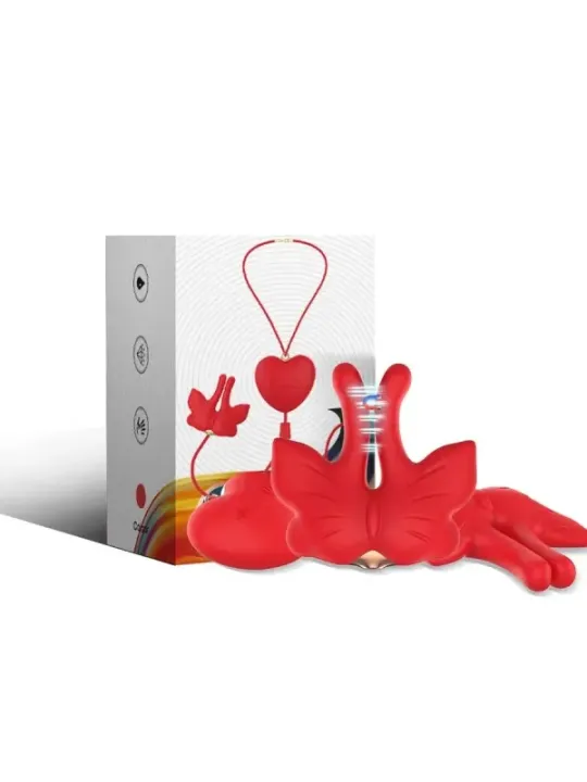 Armony - Morsetti Per Capezzoli Magnetici Con Vibrazione A Forma Di Farfalla Rossi - ARMONY STIMULATORS - Bondage | erosidea.com